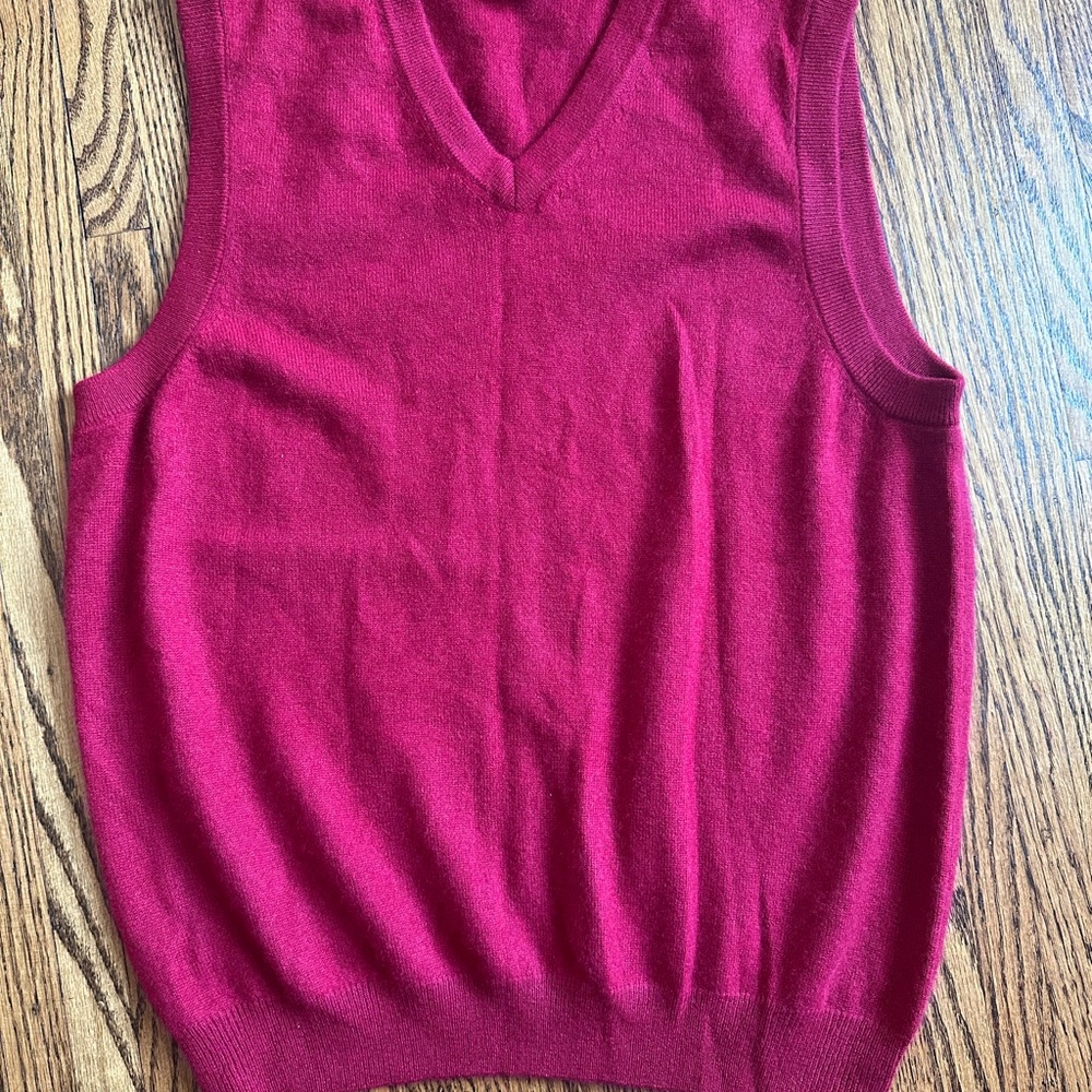 Forte Cashmere Rich Red Sweater Vest
